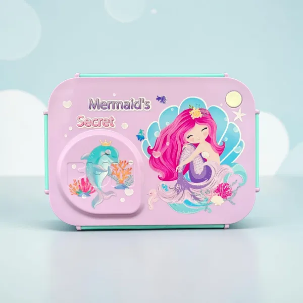 Purple_Plastic_Mermaid_Print_Dual_Compartment_Lunch_Box_For_Kids
