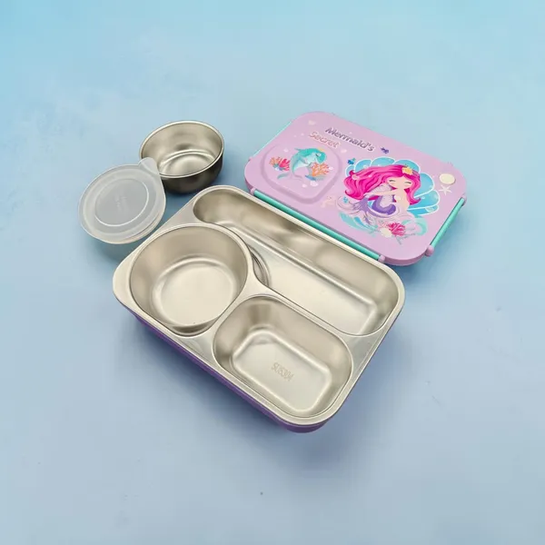Purple_Plastic_Mermaid_Print_Dual_Compartment_Lunch_Box_For_Kids