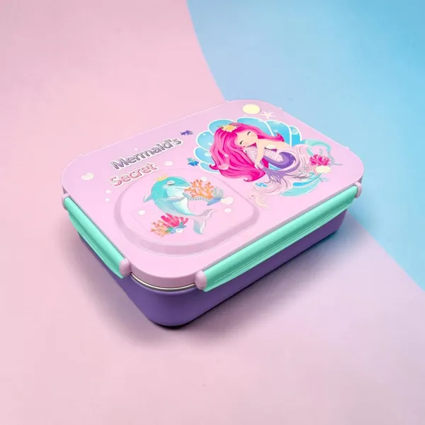 Purple_Plastic_Mermaid_Print_Dual_Compartment_Lunch_Box_For_Kids