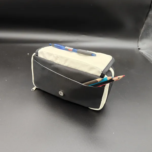 Grey_Polyester_Transparent_Dual_Compartment_Pencil_Pouch_For_Kids