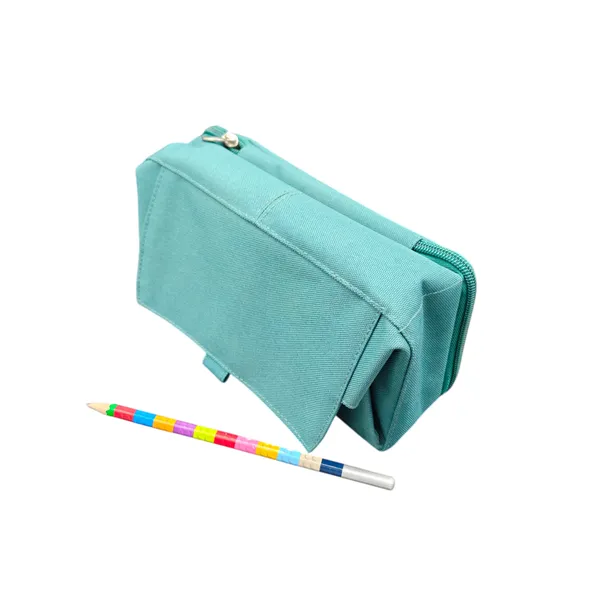 Teal_Polyester_Zipper_Pencil_Pouch_For_Kids