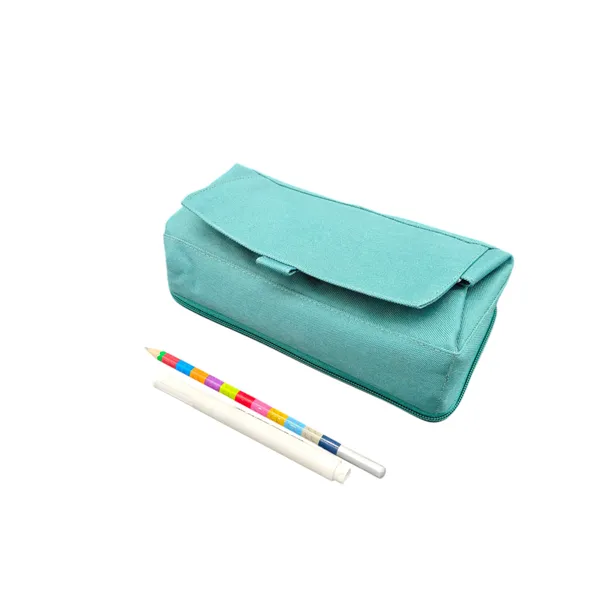 Teal_Polyester_Zipper_Pencil_Pouch_For_Kids
