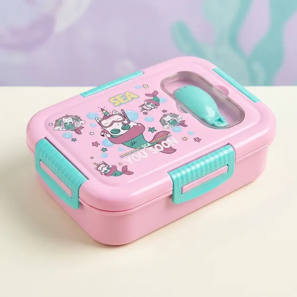 Pink_Plastic_Sea_Theme_Lunch_Box_With_Spoon_For_Kids