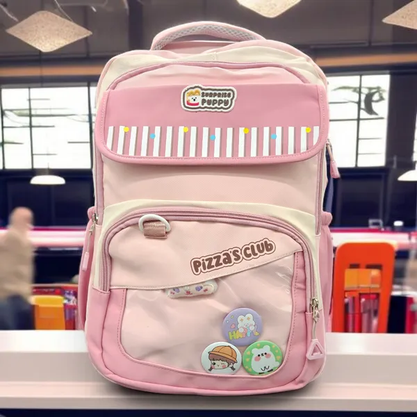 Pink_Nylon_Surprise_Puppy_Cartoon_School_Backpack_For_Kids