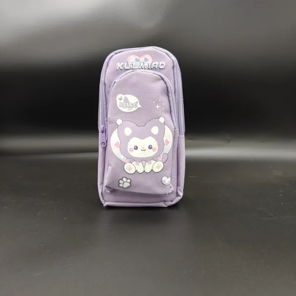 Purple_Polyester_Kuromi_Multi-Compartment_Pencil_Pouch_For_Kids