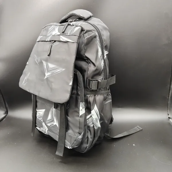 Grey_White_Polyester_Arrow_Print_Backpack_For_Kids