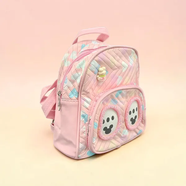 Pink_Quilted_Fabric_Smiley_Face_Mini_Backpack_For_Kids