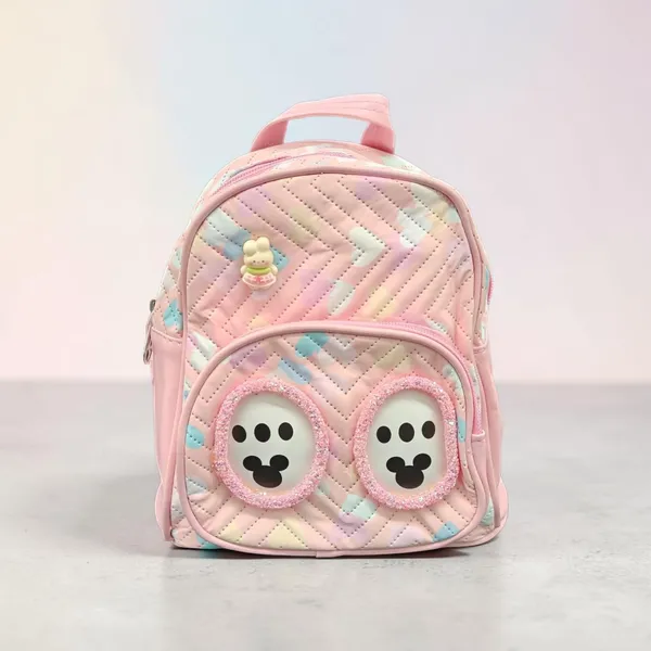 Pink_Quilted_Fabric_Smiley_Face_Mini_Backpack_For_Kids