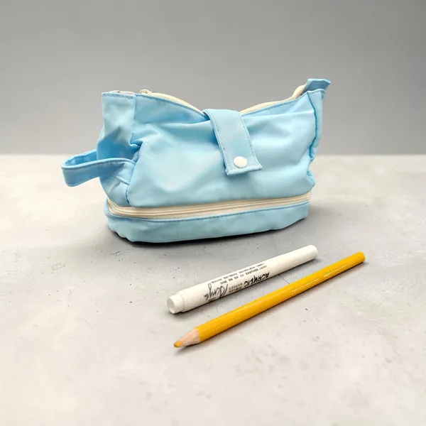 Blue_Polyester_Dual-Compartment_Pencil_Pouch_For_Kids