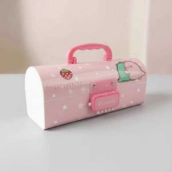 Pink_Plastic_Strawberry_Character_Multi-Compartment_Pencil_Box_For_Kids