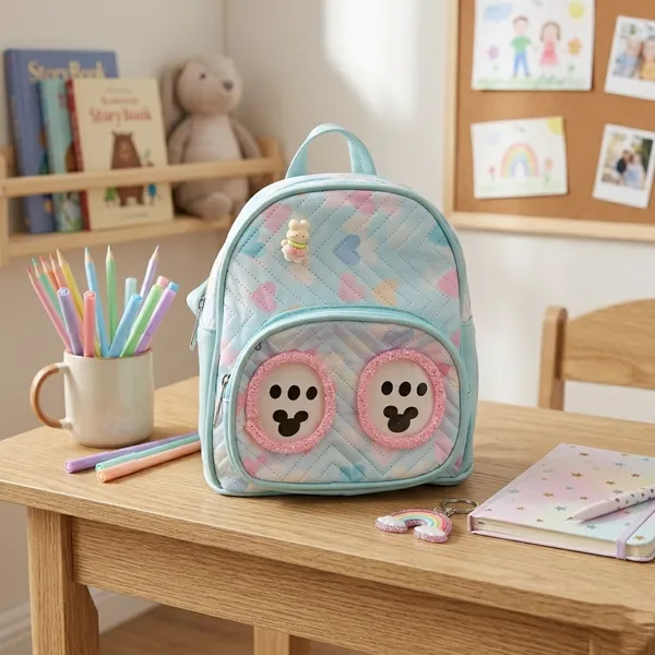 Green_Quilted_Smiley_Face_Pastel_Mini_Backpack_For_Kids