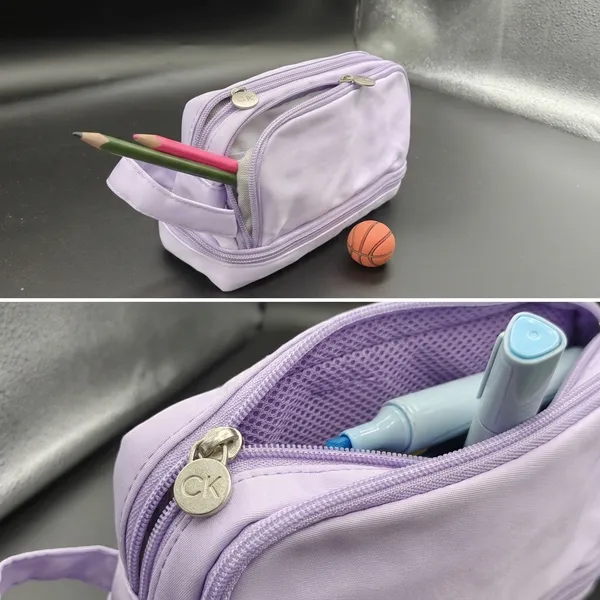 Lavender_Purple_Polyester_Dual_Compartment_Pencil_Pouch_For_Kids