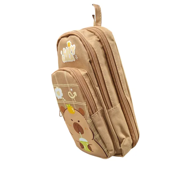 Brown_Polyester_Bear_Cartoon_Multi-Compartment_Pencil_Pouch_For_Kids