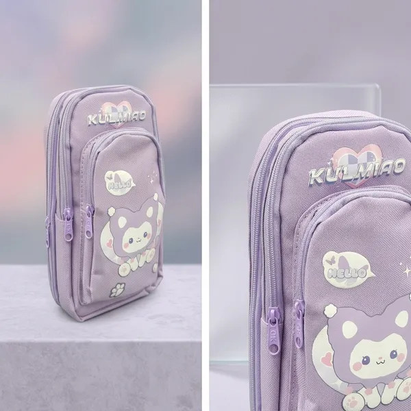 Purple_Polyester_Kuromi_Multi-Compartment_Pencil_Pouch_For_Kids