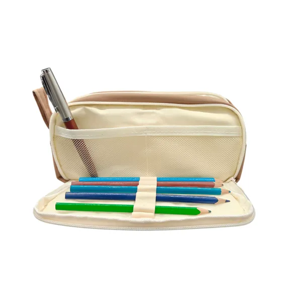 Beige_Polyester_Capybara_Print_Pencil_Pouch_For_Kids