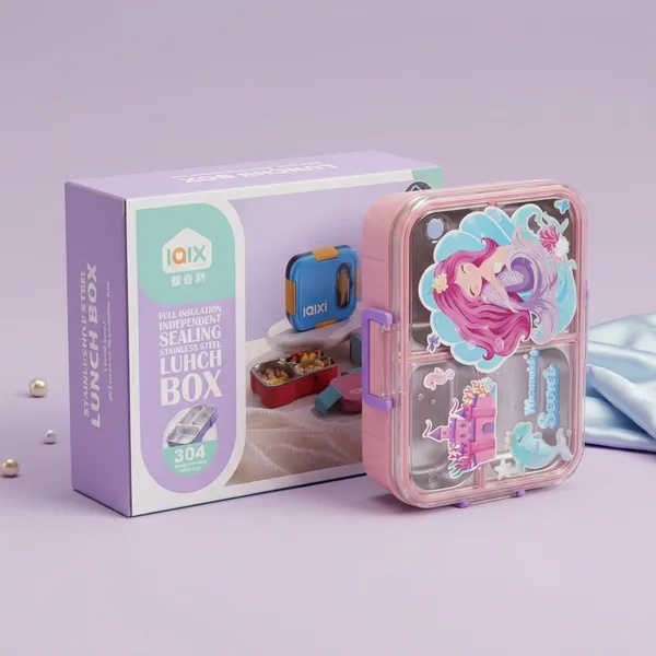 Multicolor_Plastic_Mermaid_Theme_Dual_Compartment_Lunch_Box_For_Kids
