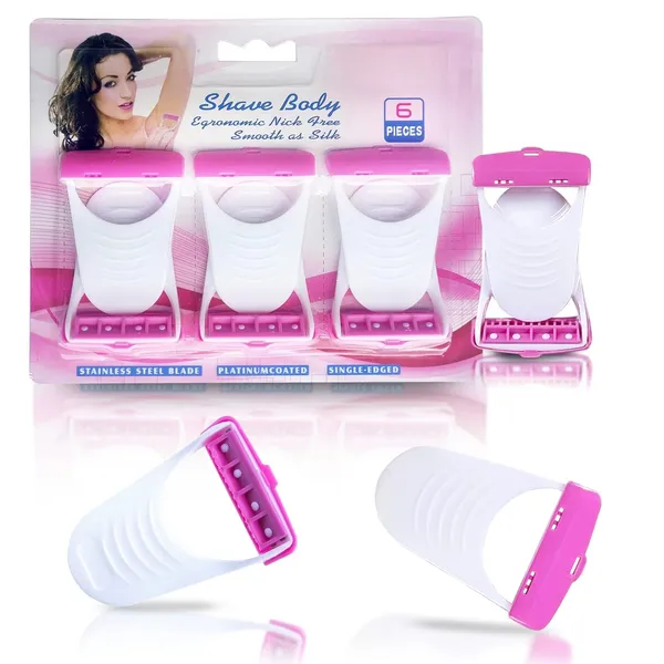 White_Teflon_Coated_Stainless_Steel_Disposable_Razor_For_Women