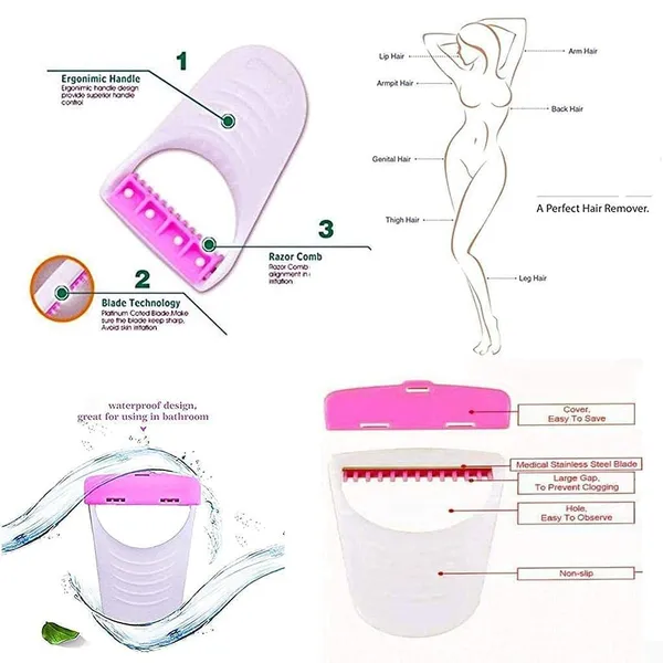 White_Teflon_Coated_Stainless_Steel_Disposable_Razor_For_Women