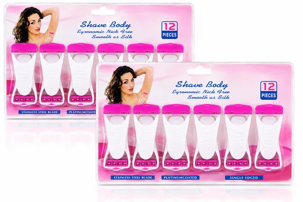 White_Teflon_Coated_Stainless_Steel_Disposable_Razor_For_Women
