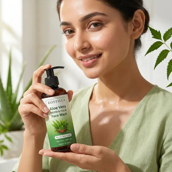 Kostilla_Aloe_Vera_Neem_Tulsi_Face_Wash_Pack_Of_2_300Ml_Each_Purifying_Refreshing_Cleanser_For_All_Skin_Types