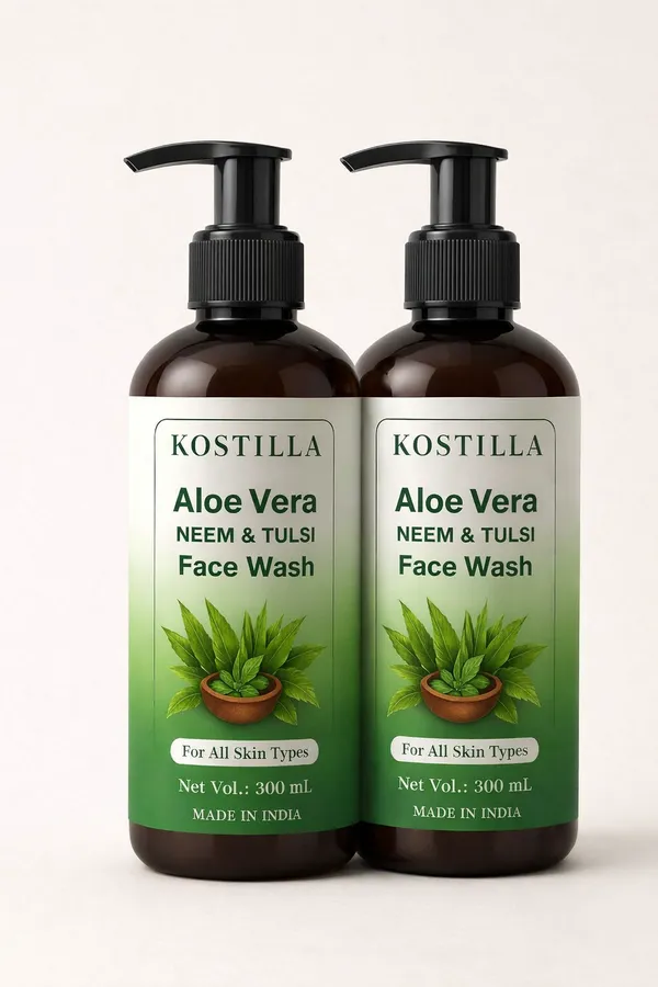 Kostilla_Aloe_Vera_Neem_Tulsi_Face_Wash_Pack_Of_2_300Ml_Each_Purifying_Refreshing_Cleanser_For_All_Skin_Types