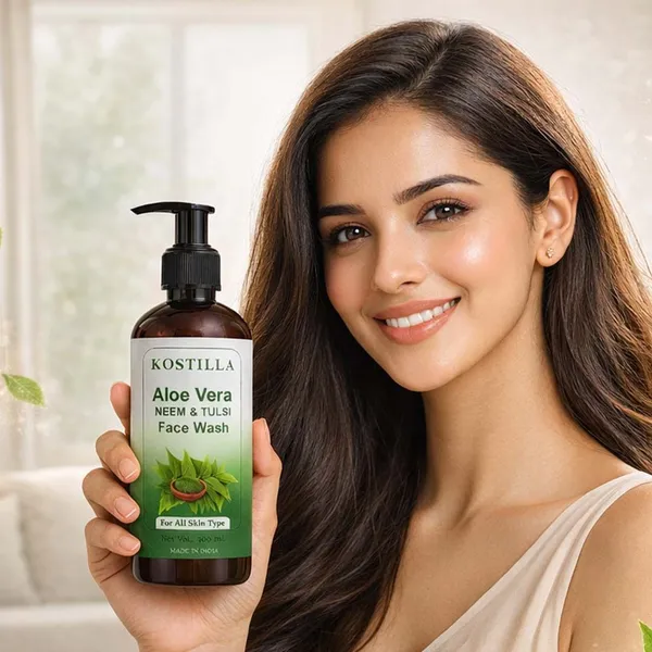 Kostilla_Aloe_Vera_Neem_Tulsi_Face_Wash_Pack_Of_2_300Ml_Each_Purifying_Refreshing_Cleanser_For_All_Skin_Types
