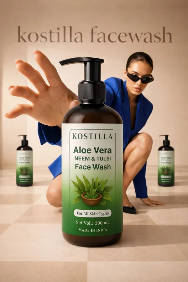 Kostilla_Aloe_Vera_Neem_Tulsi_Face_Wash_Pack_Of_2_300Ml_Each_Purifying_Refreshing_Cleanser_For_All_Skin_Types