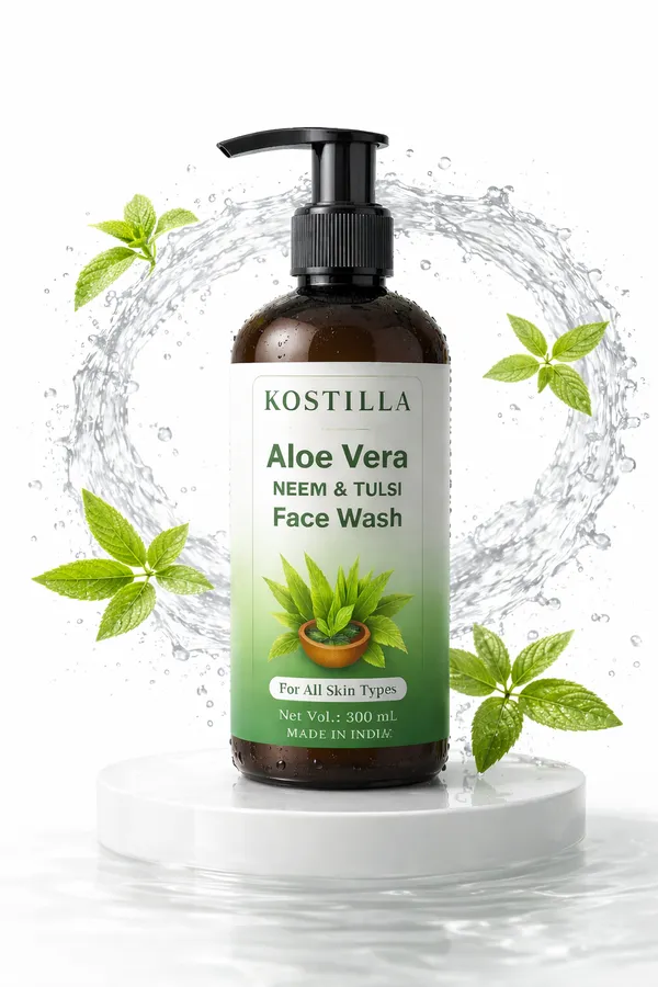 Kostilla_Aloe_Vera_Neem_Tulsi_Face_Wash_Pack_Of_2_300Ml_Each_Purifying_Refreshing_Cleanser_For_All_Skin_Types