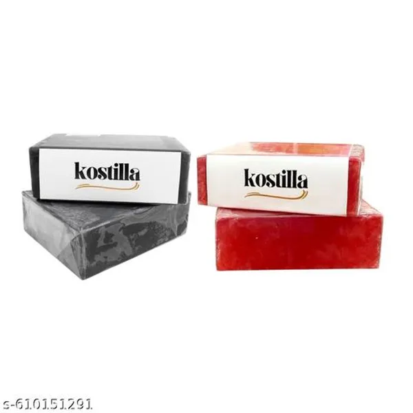 Kostilla_Bathing_Soap_Combo_Charcoal_And_Rose_2_X_100G