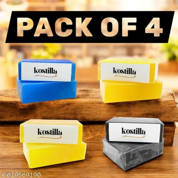 Kostilla_Bathing_Soap_Combo_Charcoal_Haldi_Chandan_Jasmine_Lemon_4_X_100G