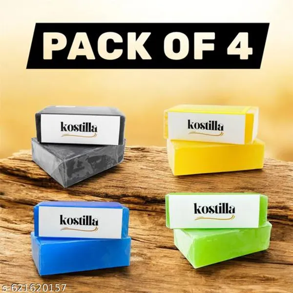 Kostilla_Bathing_Soap_Combo_Charcoal_Jasmine_Lemon_Aloe_Vera_4_X_100G