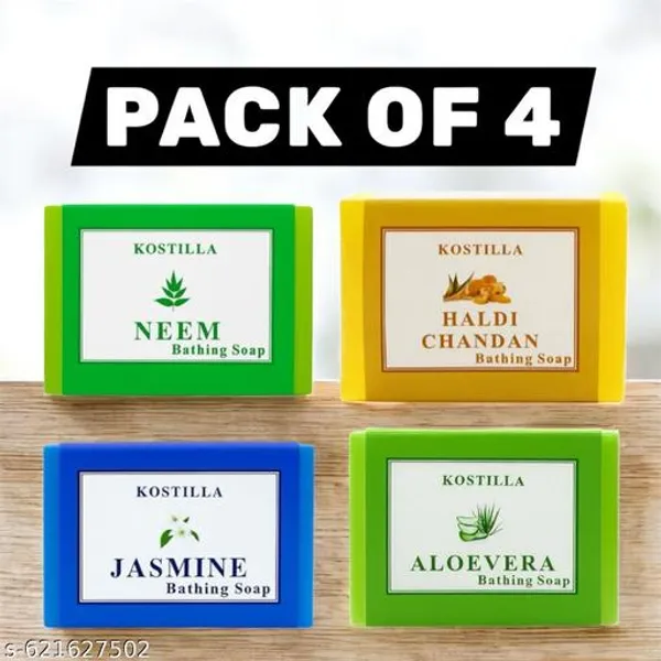 Kostilla_Bathing_Soap_Combo_Haldi_Chandan_Jasmine_Neem_Aloevera_4_X_100G
