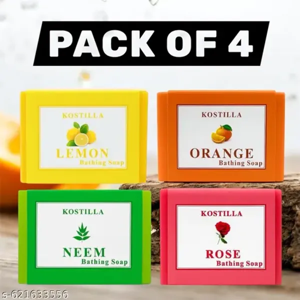 Kostilla_Bathing_Soap_Combo_Lemon_Neem_Orange_Rose_4_X_100G