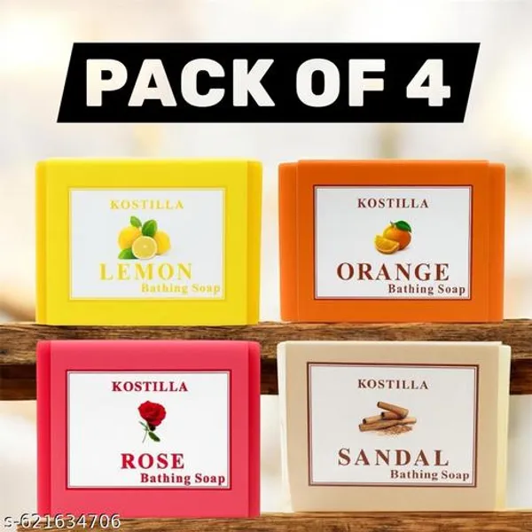 Kostilla_Bathing_Soap_Combo_Lemon_Orange_Sandal_Rose_4_X_100G