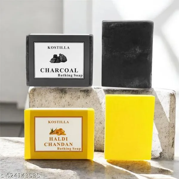 Kostilla_Bathing_Soap_Combo_Charcoal_And_Haldi_Chandan_(2_X_100G)