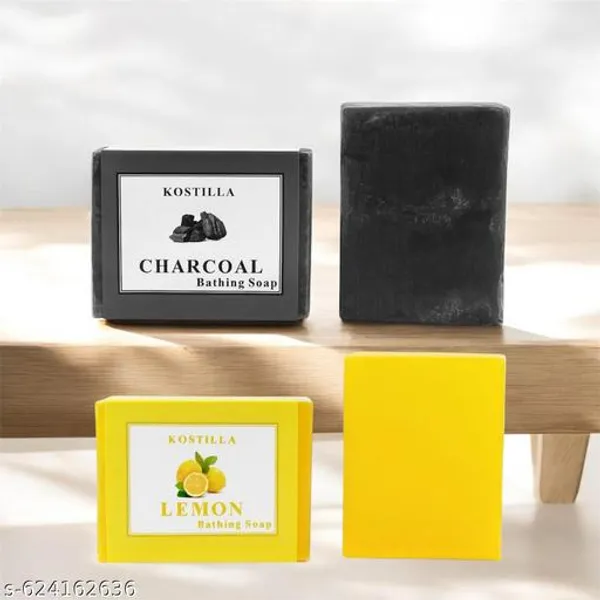 Kostilla_Bathing_Soap_Combo_Charcoal_And_Lemon_2_X_100G