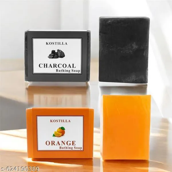 Kostilla_Bathing_Soap_Combo_Charcoal_And_Orange_2_X_100G