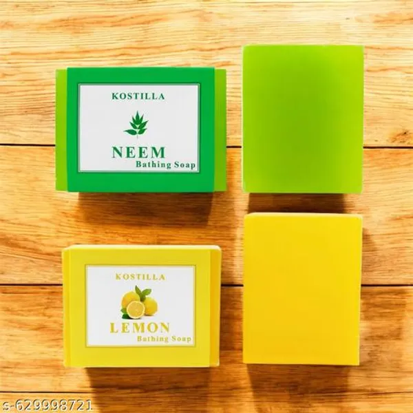 Kostilla_Lemon_And_Neem_Bathing_Soap_Combo_2X100G_For_Fresh_Healthy_Skin