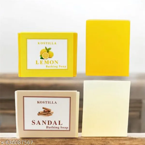 Kostilla_Natural_Bath_Soap_Set_Sandal_And_Lemon_Pack_Of_2_100G_Each