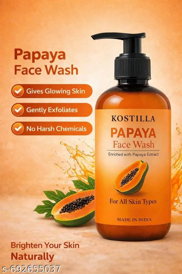 Kostilla_Papaya_Face_Wash_Removes_Tan_Dirt_Excess_Oil_Brightening_Refreshing_Cleanser_300_Ml