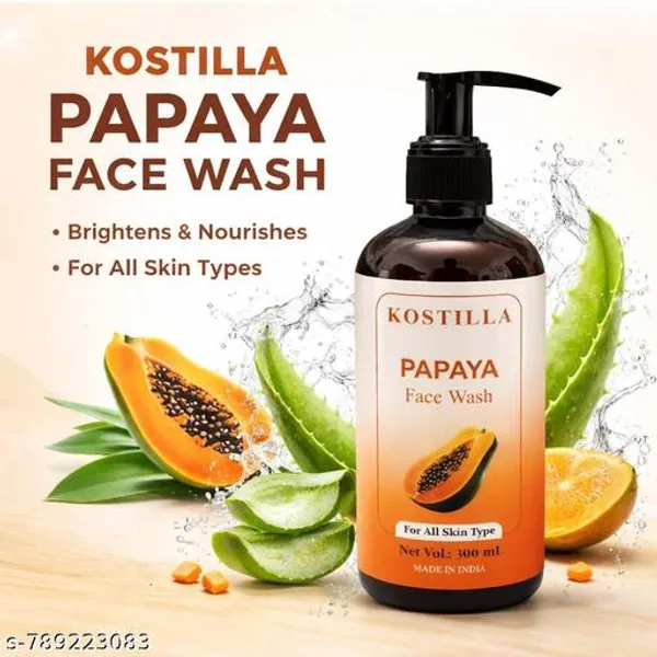 Kostilla_Papaya_Skin_Brightening_Face_Wash_Removes_Dirt_Dark_Spots_300Ml