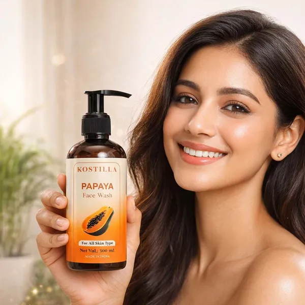 Kostilla_Papaya_Face_Wash_Pack_Of_2_300Ml_Each_Brightening_Deep_Cleansing_For_All_Skin_Types