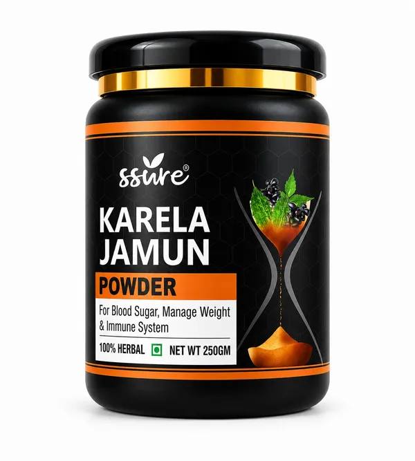 Ssure_Karela_Jamun_Powder_-_Herbal_Supplement_For_Blood_Sugar,_Weight_Management_&_Immunity_(250G)