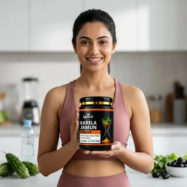Ssure_Karela_Jamun_Powder_-_Herbal_Supplement_For_Blood_Sugar,_Weight_Management_&_Immunity_(250G)