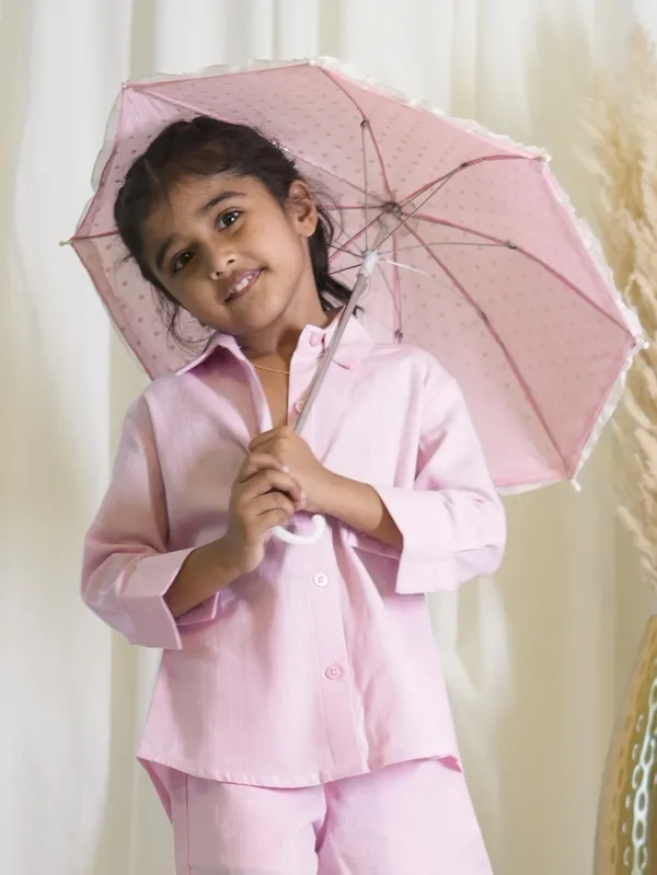 Pink_Linen_Cotton_Shirt_For_Girl_Kids