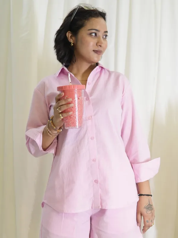 Pink_Linen_Cotton_Shirt_For_Women