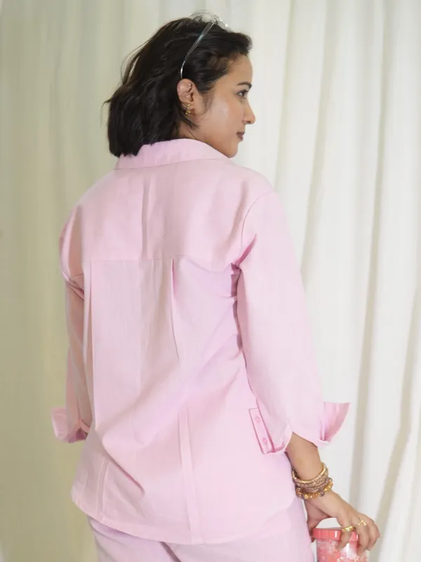 Pink_Linen_Cotton_Shirt_For_Women