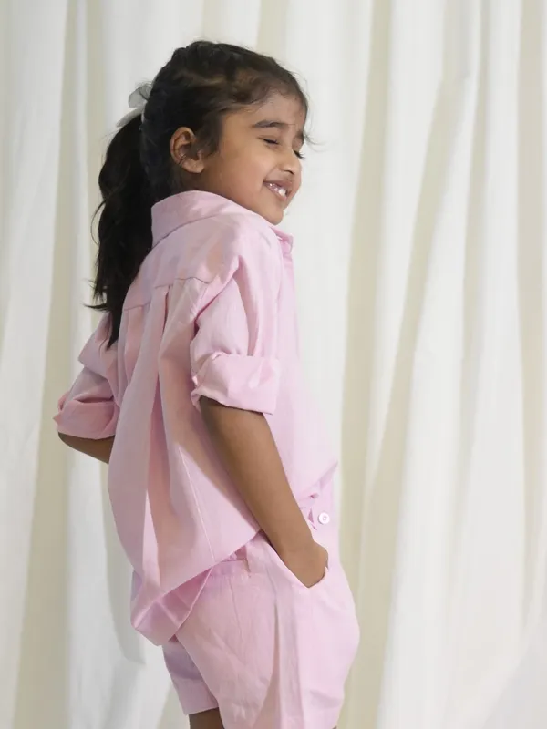 Pink_Linen_Cotton_Shirt_For_Girl_Kids