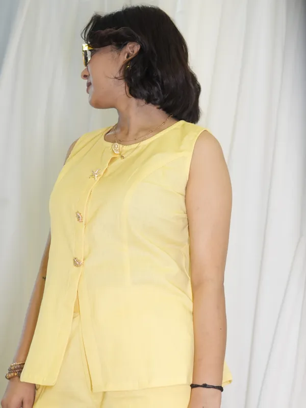 Yellow_Front_Button_Linen_Cotton_Top_For_Women