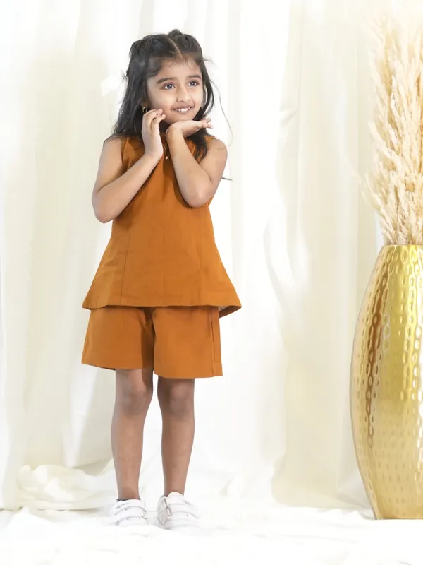 Brown_Short_Coord_Set_For_Girl_Kids